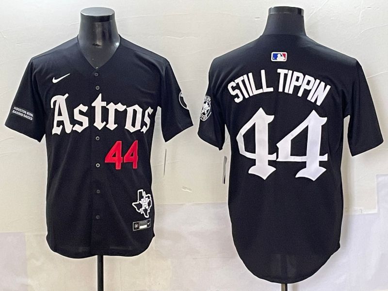 Men 2025 Houston Astros #44 Still Tippin Black Five generations Joint Name Nike MLB Jersey style 12